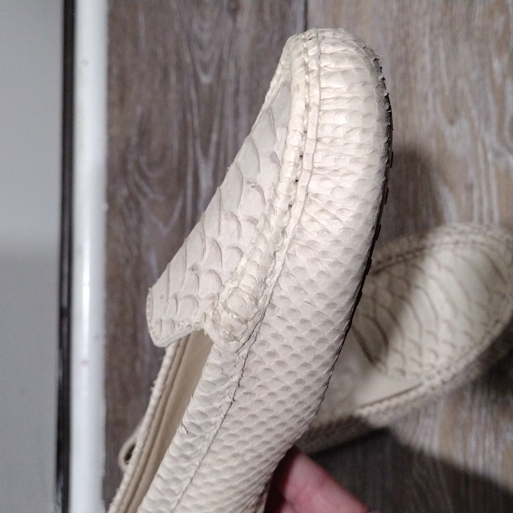 Talbots Cream Python Leather Flats. Mint Conditio… - image 4